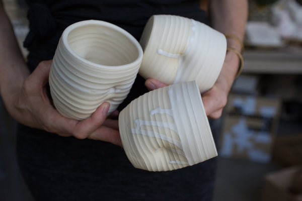 White Pinch Pots