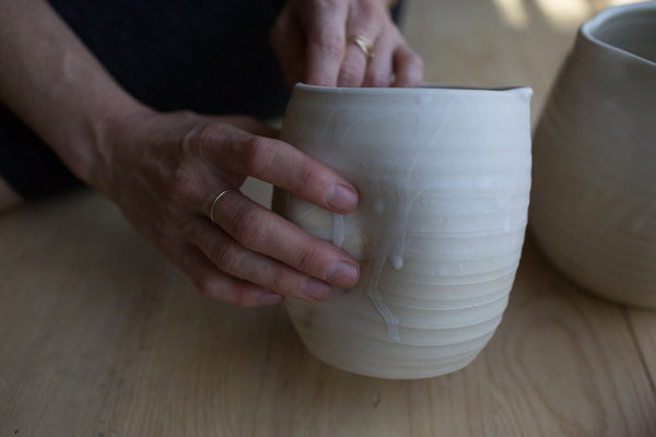 White Pinch Pots