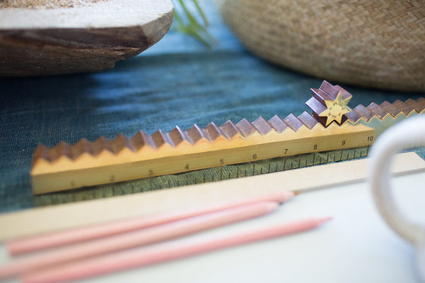 Brass and Wood Desk Calendar